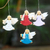 Wood ornaments, 'Dancing Angels' (set of 4) - 4 Artisan Crafted Angel Holiday Ornaments Set from Bali thumbail