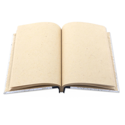 Diario de fibras naturales - Diario balinés de papel de arroz de 50 páginas con cubierta de fibra natural