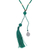 Quartz pendant necklace, 'Spread Joy in Green' - Hand Made Green Quartz Pendant Necklace from Indonesia thumbail