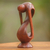 Wood statuette, 'Indivisible Love' - Indonesian Romantic Wood Sculpture (image 2) thumbail