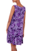 Rayon batik sundress, 'Purple Lily' - Womens 100% Rayon Hand Stamped Batik Tank Dress with Hemline (image 2c) thumbail