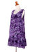 Rayon batik sundress, 'Purple Lily' - Short Rayon Sundress with Purple Floral Batik Pattern (image 2e) thumbail