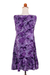 Rayon batik sundress, 'Purple Lily' - Short Rayon Sundress with Purple Floral Batik Pattern (image 2f) thumbail