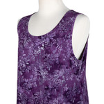 Rayon batik sundress, 'Purple Lily' - Short Rayon Sundress with Purple Floral Batik Pattern