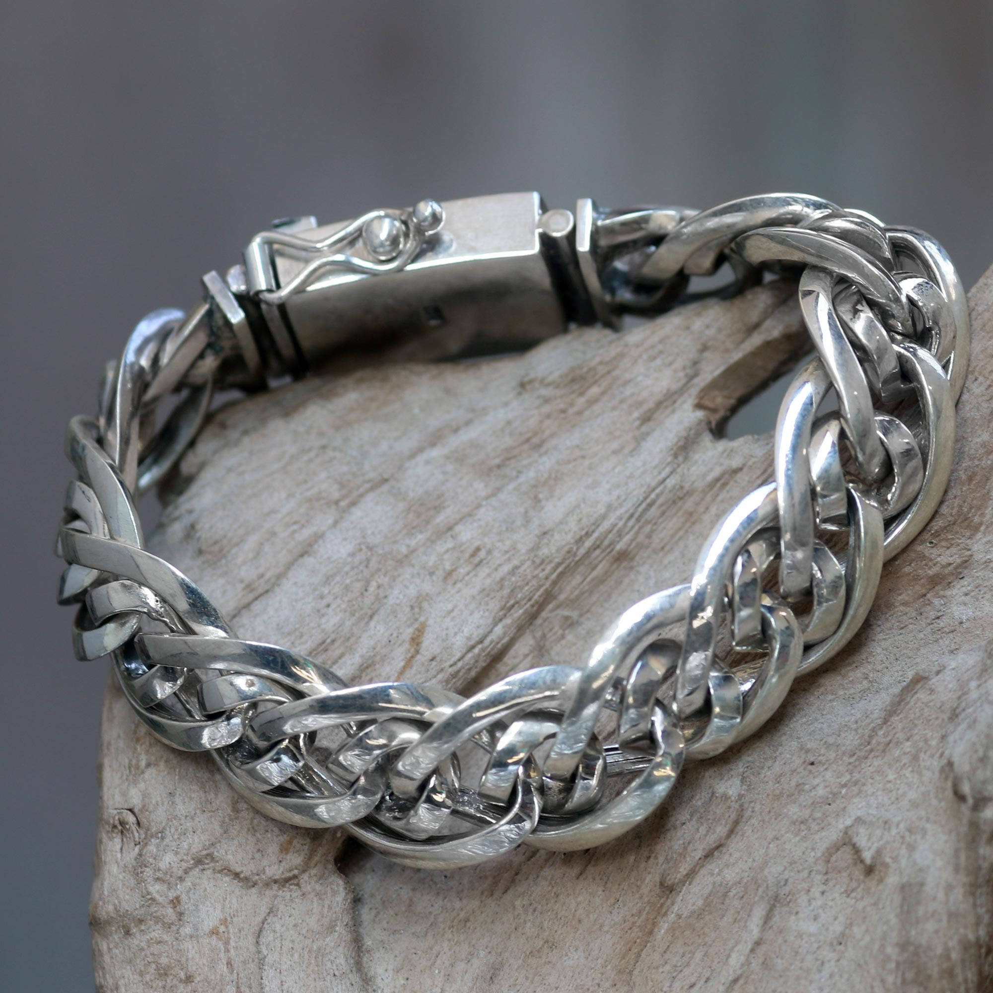chunky silver bracelet