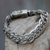Men's sterling silver chain bracelet, 'Bali Duo' - Artisan Crafted Chunky Sterling Silver Men's Bracelet (image 2) thumbail