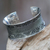 Brazalete de plata esterlina - Brazalete de plata esterlina adornado hecho a mano artesanalmente