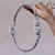 Sterlingsilber-Anhängerarmband, „Naga Trio“ – Naga-Kettenarmband aus Sterlingsilber mit Kugelanhängern