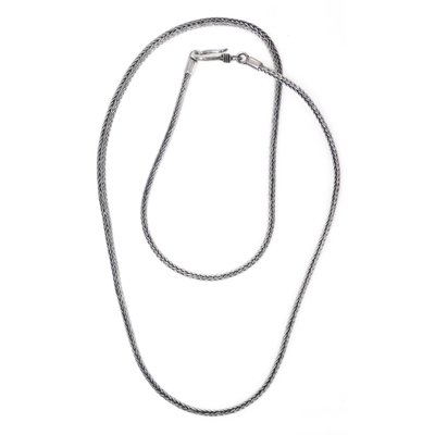 Sterling silver chain necklace, 'Naga Tradition II' - Artisan Crafted Sterling Silver Naga Chain Necklace