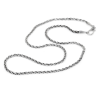 Sterling silver chain necklace, 'Ancient Wheat' - Sterling Silver 925 Wheat Chain Necklace from Bali