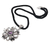 Collar con colgante de amatista - Collar de plata esterlina y amatista con tema floral de Bali