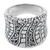 Sterling silver band ring, 'Banana Tree Bark' - Hand Crafted Engraved Sterling Silver Band Ring from Bali