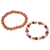 Beaded stretch bracelets, 'Bangli Dawn' (pair) - Artisan Crafted Ceramic and Wood Bead Bracelets (Pair) (image p258233) thumbail