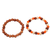 Beaded stretch bracelets, 'Orange Connection' (pair) - Hand Crafted Bead Stretch Bracelets from Bali Artisan (Pair)