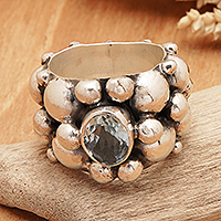 Featured review for Blue topaz cocktail ring, Boiling Sea