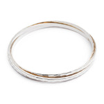 Sterling silver bangle bracelet, 'Sterling Circles' - Balinese Women's Sterling Silver Bangle Bracelet