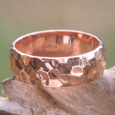 Textured 18k Rose Gold Plated Sterling 