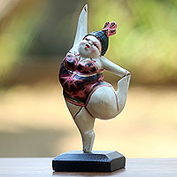 Wood statuette, 'Ballet Dancer VI'