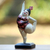 Wood statuette, 'Ballet Dancer VI' - Hand Carved Statuette of Portly Ballet Dancer from Bali (image 2) thumbail