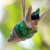 Wood ornament, 'Flying Diva' - Artisan Crafted Wood Ornament of Flying Lady in Green (image 2) thumbail