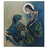 'Digoda' (2010) - Pintura acrílica bíblica original sobre lienzo de Bali