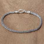 Sterling silver chain bracelet, 'Dragon's Tail' - Hand Crafted Sterling Silver Chain Bracelet from Bali