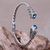 Gold accent blue topaz cuff bracelet, 'Grand Belle' - Blue Topaz on Sterling Silver Cuff Bracelet with Gold Accent (image 2) thumbail