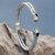Garnet and peridot cuff bracelet, 'Flower Buds' - Braided Sterling Silver Cuff with Peridot and Garnet Gems thumbail
