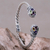 Multigem cuff bracelet, 'Sukawati Glamour' - Indonesian Sterling Silver Cuff with Four Gemstones (image 2) thumbail