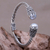 Cultured freshwater pearl cuff bracelet, 'Precious Dewdrops' - Hand Crafted Artisan 925 Sterling Silver Balinese Hinged Cuf thumbail