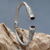 Amethyst cuff bracelet, 'Totem Hearts' - Sterling Silver Cuff Bracelet with Hearts and Amethysts thumbail