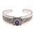 Amethyst cuff bracelet, 'Twilight Goddess' - Fair Trade Traditional Style Indonesian 925 Sterling Silver  (image 2a) thumbail