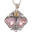 Cultured mabe pearl and citrine pendant necklace, 'Hearts Aglow' - Heart Shaped Pink Mabe Pearl Pendant Necklace with Citrine (image 2a) thumbail