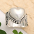 Anillo de cóctel de perlas mabe cultivadas - Anillo de cóctel adornado con perla Mabe blanca en forma de corazón