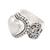 Cultured mabe pearl cocktail ring, 'Romance in White' - Ornate Cocktail Ring with Heart Shaped White Mabe Pearl