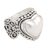 Cultured mabe pearl cocktail ring, 'Romance in White' - Ornate Cocktail Ring with Heart Shaped White Mabe Pearl (image 2d) thumbail