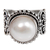 Cultured mabe pearl cocktail ring, 'Purely White' - White Mabe Pearl Cocktail Ring in Sterling Silver Setting (image 2e) thumbail