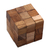Teak wood puzzle, 'Snake Cube' - Artisan Crafted Natural Teak Wood Puzzle from Java