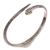 Gold accent sterling silver bracelet, 'Earth Serpent' - Realistic Sterling Silver Snake Bracelet with 18k Gold Eyes