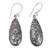 Sterling silver dangle earrings, 'Floral Pear' - Engraved Sterling Silver Dangle Earrings from Bali