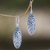 Sterling silver dangle earrings, 'Balinese Floral' - Engraved Sterling Silver Dangle Earrings with Floral Motif (image 2) thumbail