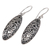 Sterling silver dangle earrings, 'Balinese Floral' - Engraved Sterling Silver Dangle Earrings with Floral Motif (image 2b) thumbail