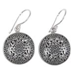 Sterling silver dangle earrings, 'Abundant Beauty' - Ornate Indonesian Handcrafted Sterling Silver Earrings