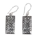 Sterling silver dangle earrings, 'Fern Goddess' - Sterling Silver Artisan Handcrafted Balinese Earrings