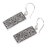 Sterling silver dangle earrings, 'Fern Goddess' - Sterling Silver Artisan Handcrafted Balinese Earrings