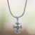 Peridot pendant necklace, 'Holy Sacrifice in Green' - Peridot and Sterling Silver Necklace with Cross Pendant
