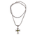 Peridot pendant necklace, 'Holy Sacrifice in Green' - Peridot and Sterling Silver Necklace with Cross Pendant thumbail