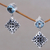 Blue topaz dangle earrings, 'Blue Floral' - Hand Crafted Blue Topaz and Sterling Silver Dangle Earrings (image 2) thumbail