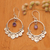 Amethyst dangle earrings, 'Opulence' - Round Amethyst Dangle Earrings in Sterling Silver (image 2b) thumbail