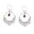 Garnet dangle earrings, 'Opulence' - Round Sterling Silver Dangle Earrings with Garnets (image 2a) thumbail